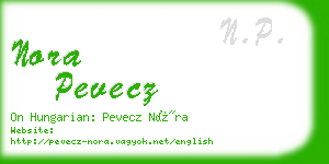 nora pevecz business card